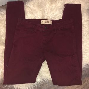 Red Hollister skinny jeans